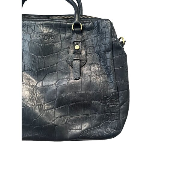 MARGOT Leather Animal Print Embosserd Satchel Handbag - Picture 4 of 9